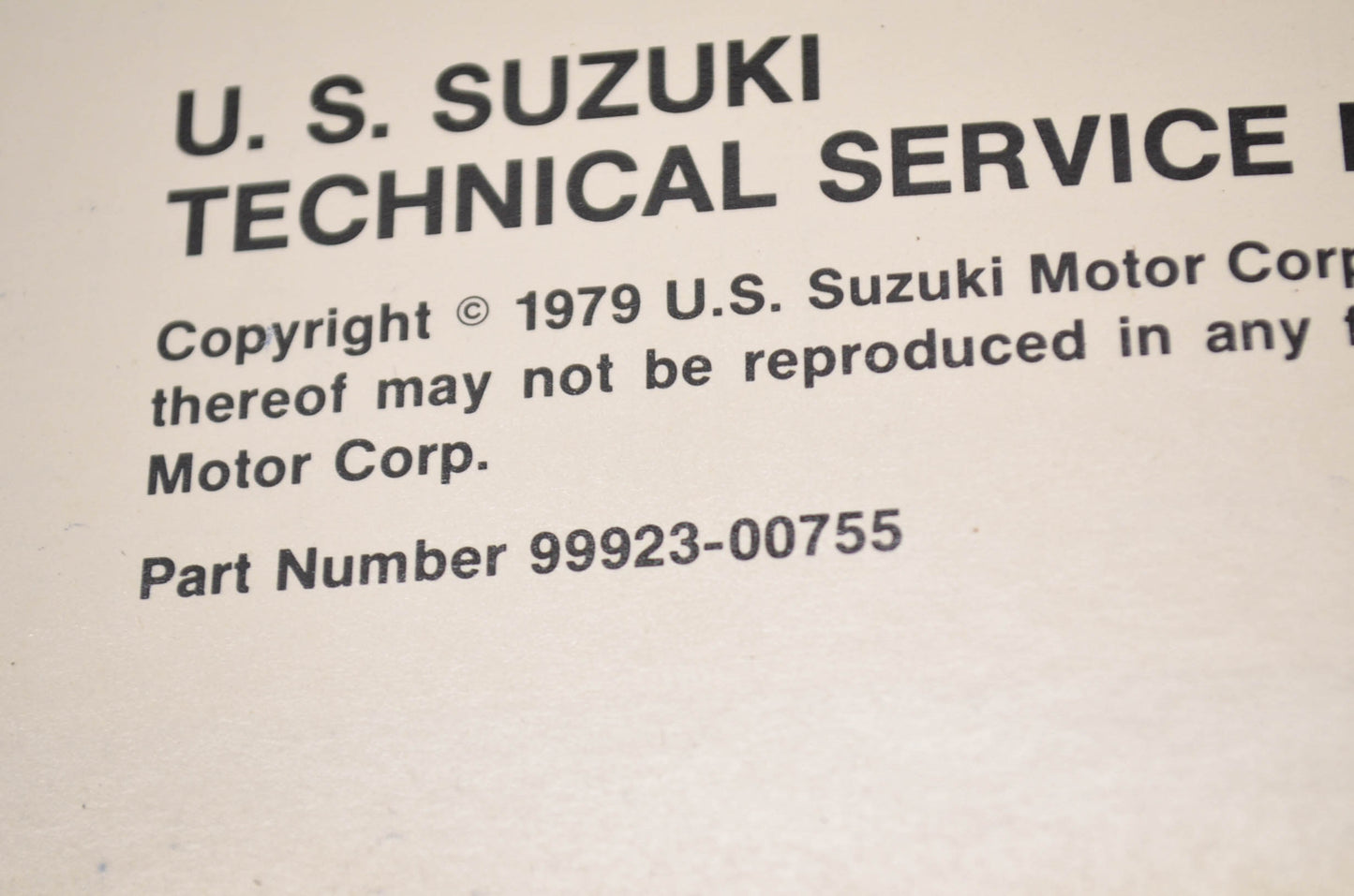 OEM Suzuki 99923-00755 79 N Model Wiring Diagram Manual