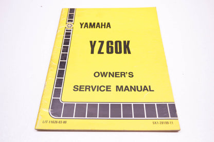 OEM Yamaha LIT-11626-03-80 Owner's/Service Manual YZ60K