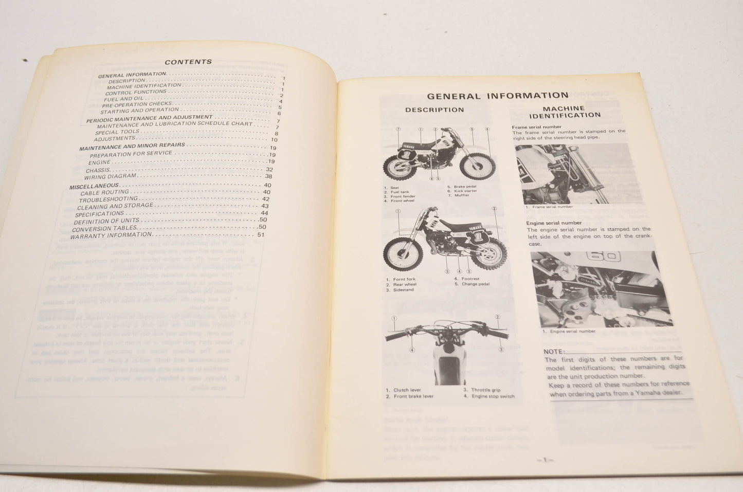 OEM Yamaha LIT-11626-03-80 Owner's/Service Manual YZ60K
