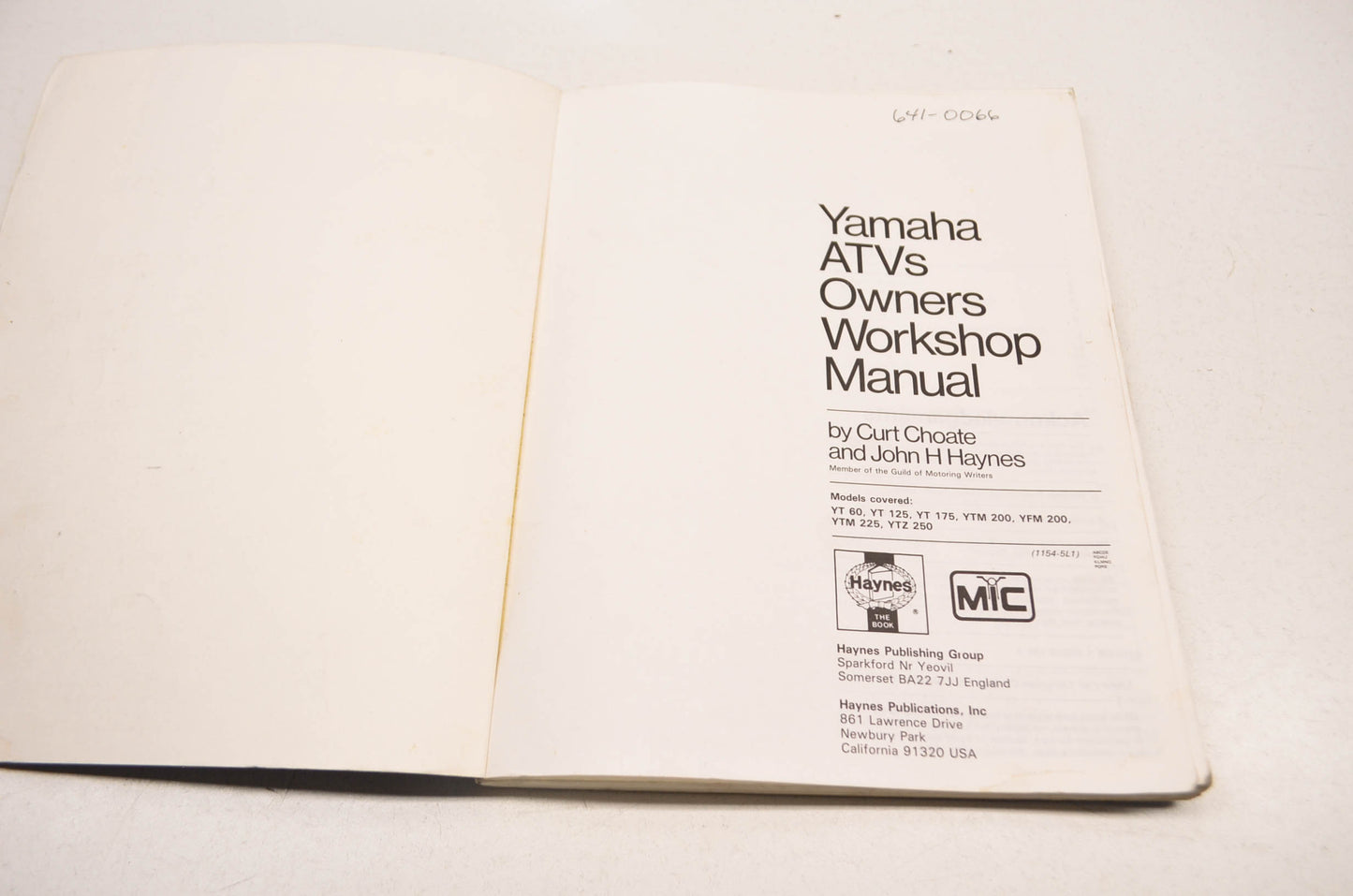 Haynes 1154 Owner's Workshop Manual