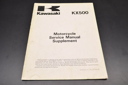 OEM Kawasaki 99924-1132-52 Service Manual Supplement KX500E