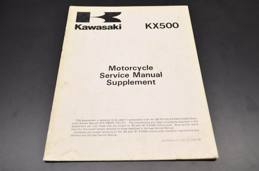 OEM Kawasaki 99924-1132-52 Service Manual Supplement KX500E