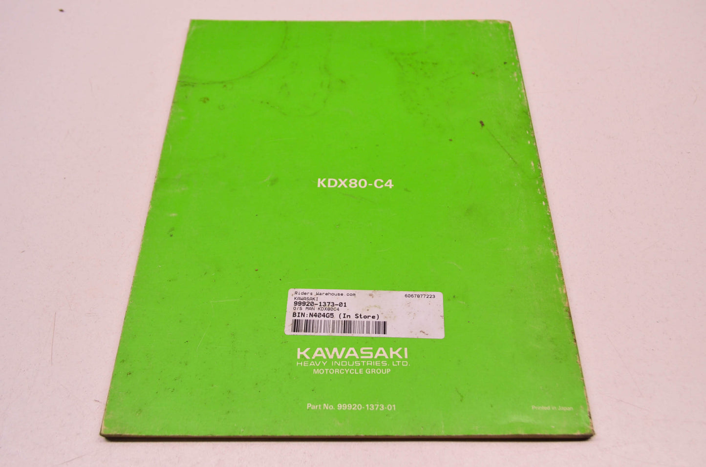 OEM Kawasaki 99920-1373-01 Owner's & Service Manual KDX80C4