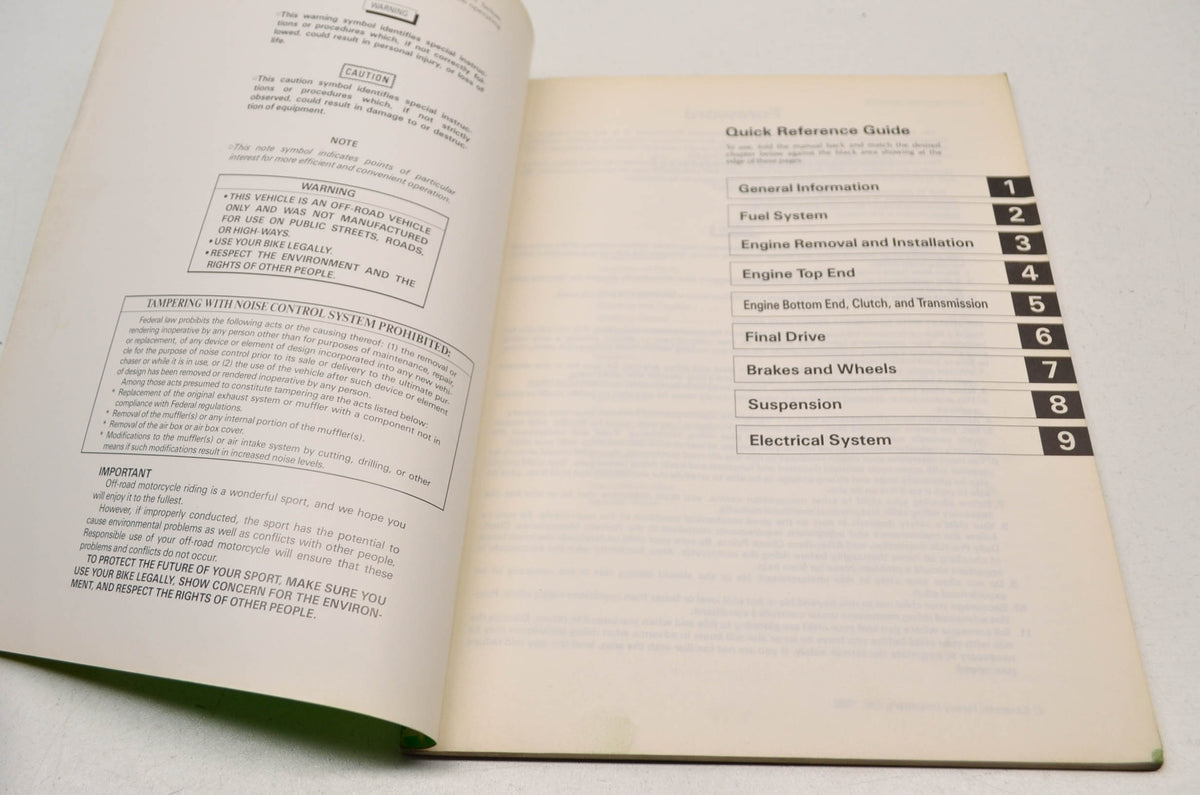 OEM Kawasaki 99920-1373-01 Owner's & Service Manual KDX80C4