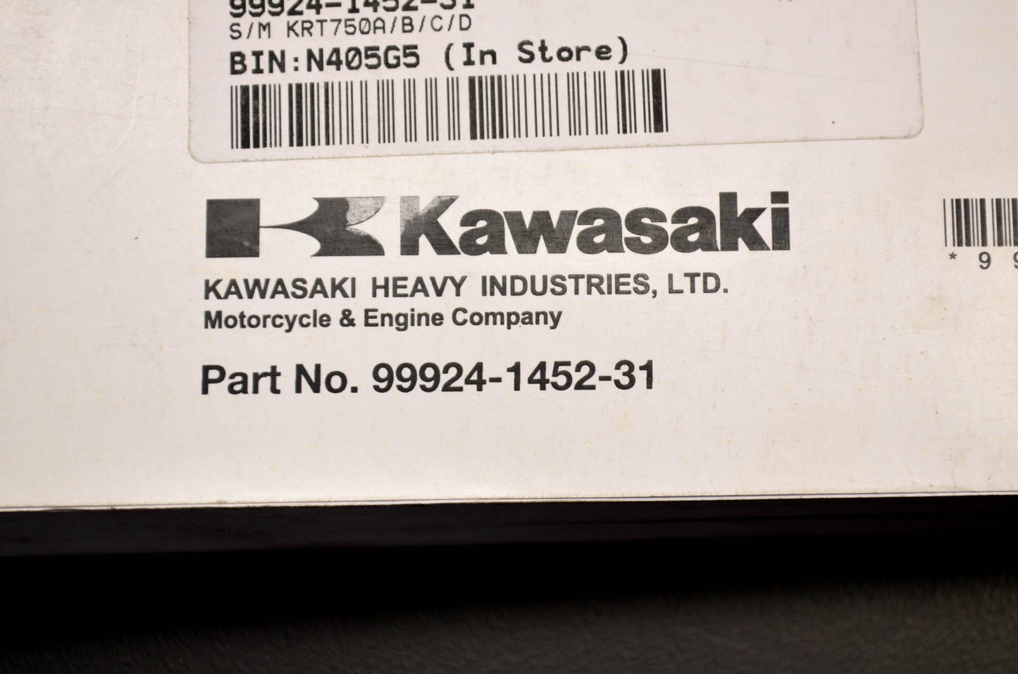 OEM Kawasaki 99924-1452-31 Service Manual KRT750A/B/C/D