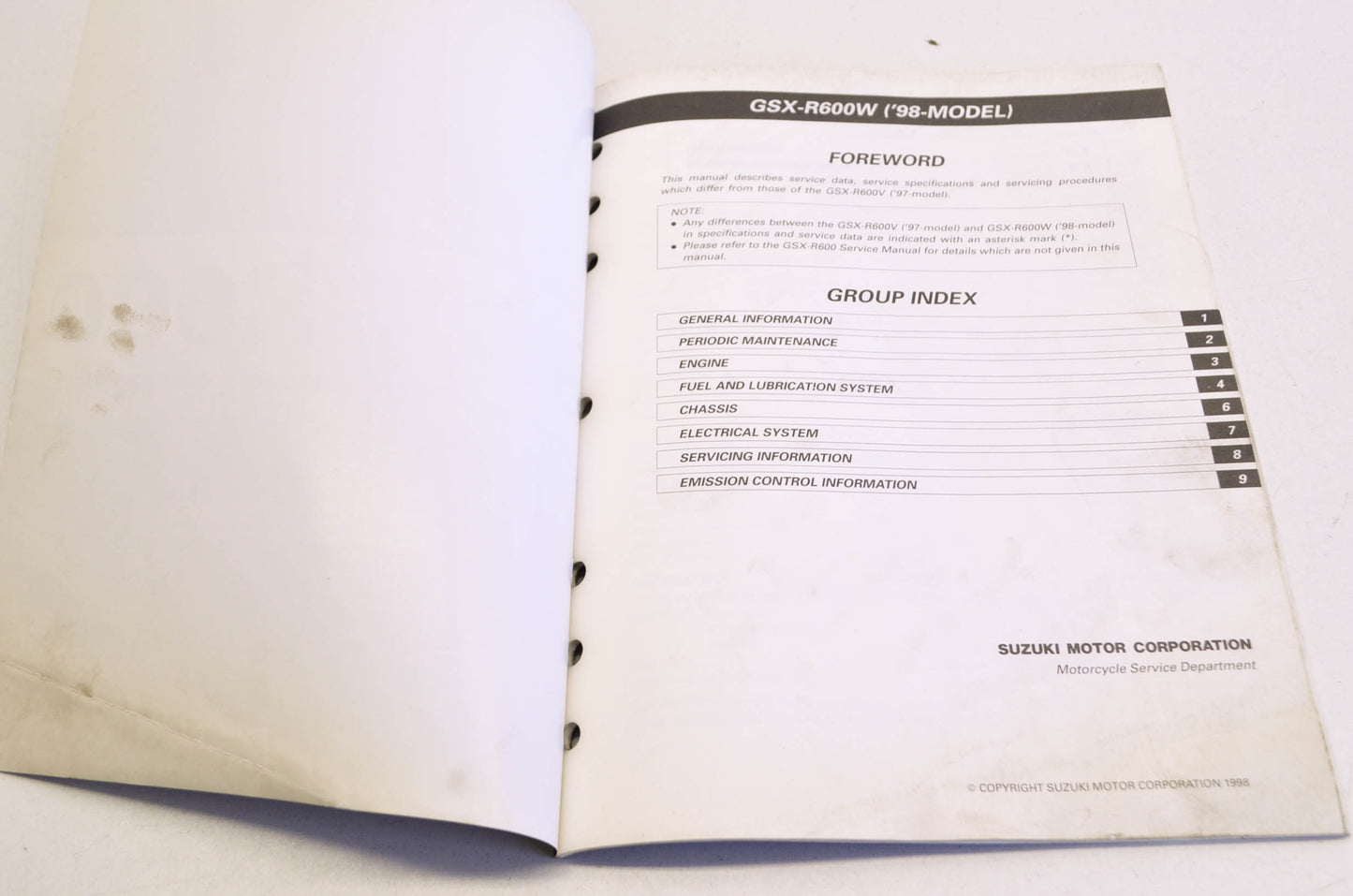 OEM Suzuki 99501-35150-03E GSX-R600 Service Manual