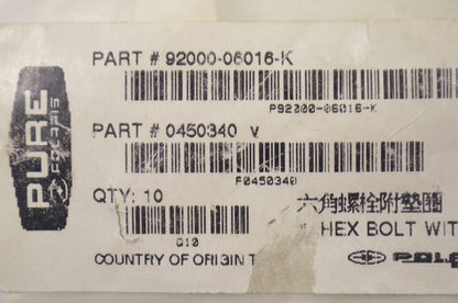 OEM Polaris 0450340, 92000-06016-K Hex Bolt NOS