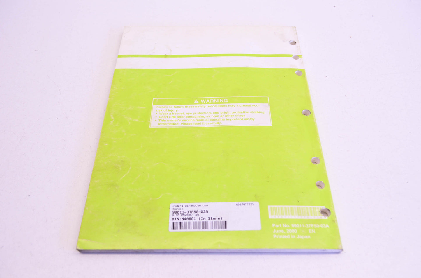 OEM Suzuki 99011-37F50-03A Owner's & Service Manual RM250K1 20