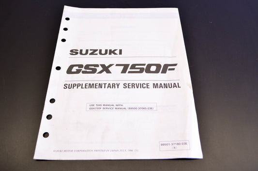 OEM Suzuki 99501-37180-03E GSX750F Supplementary Service Manual