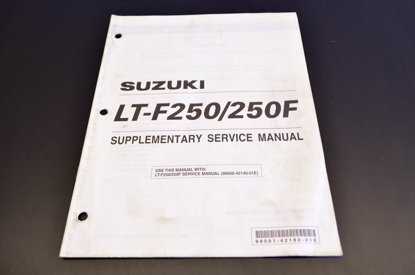OEM Suzuki 99501-42180-01E LT-F250 LT-F250F Supplementary Service Manual