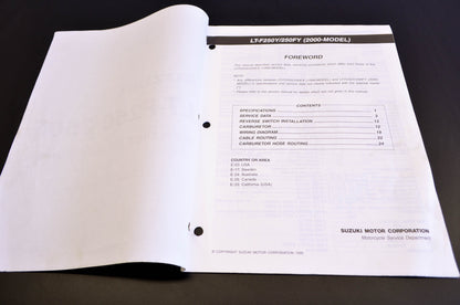 OEM Suzuki 99501-42180-01E LT-F250 LT-F250F Supplementary Service Manual