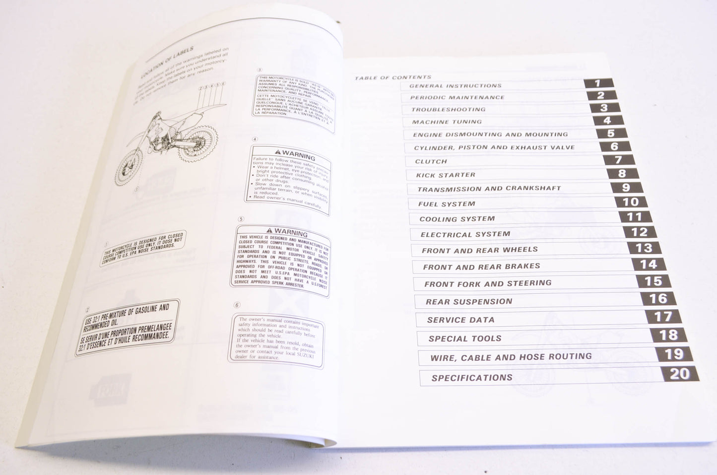 OEM Suzuki 99011-37E52-03A Owner's Manual RM250W 1998