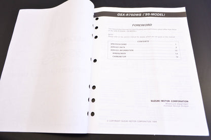 OEM Suzuki 99501-37170-03E GSXR750W Supplementary Service Manual