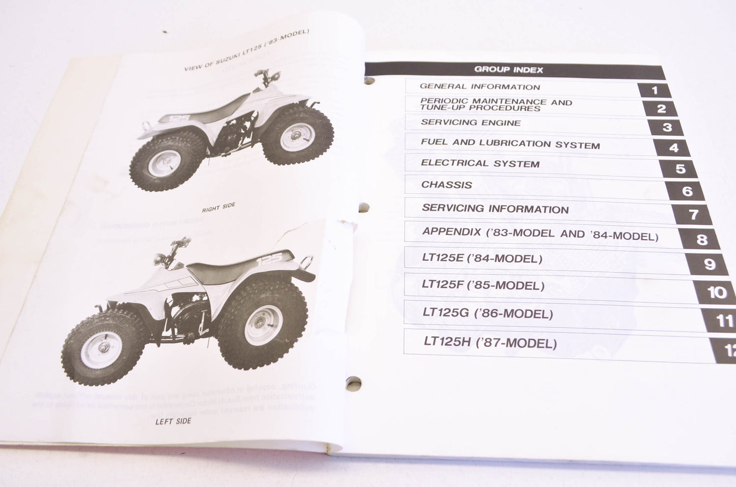 OEM Suzuki 99500-41013-03E Service Manual LT125 1983-87