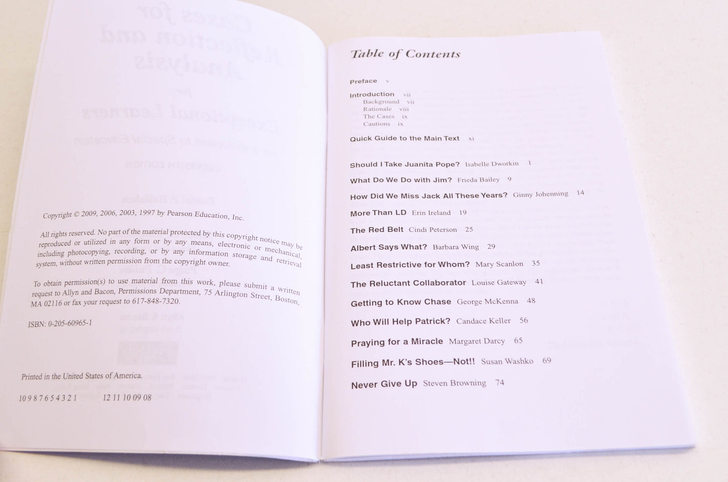 Pearson Cases for Reflection & Analysis for Exceptional Learners