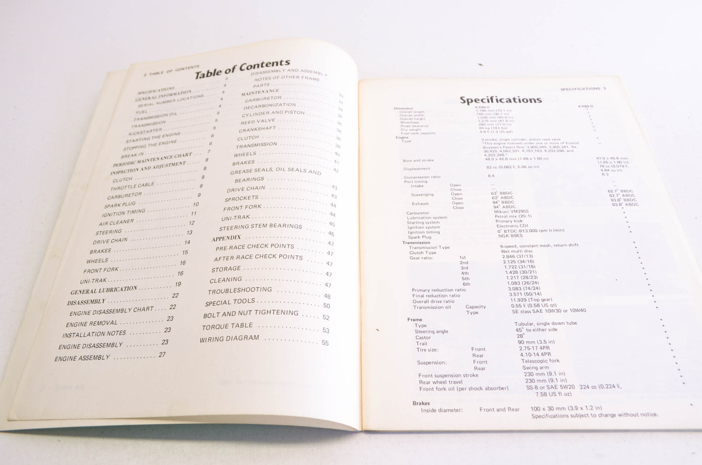 OEM Kawasaki 99920-1171-01 Owner's & Service Manual KX80C2