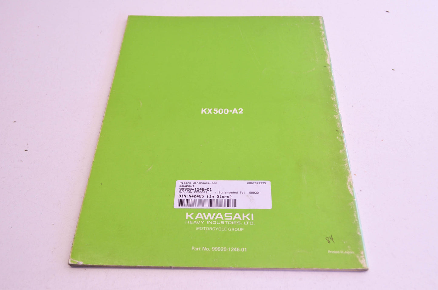 OEM Kawasaki 99920-1246-01 Owner's & Service Manual KX500A2