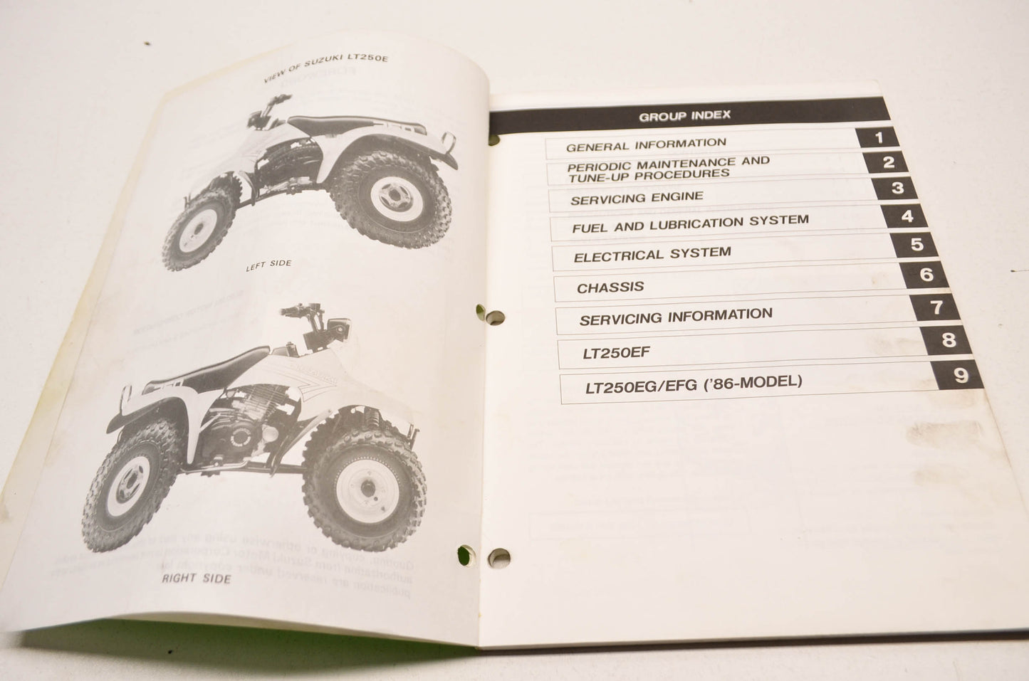 OEM Suzuki 99500-42011-01E Service Manual LT250E 1985-86