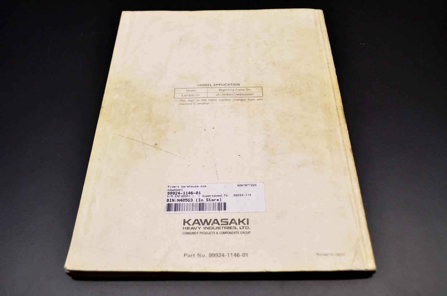 OEM Kawasaki 99924-1146-01 Service Manual KAF300A/B/C/D
