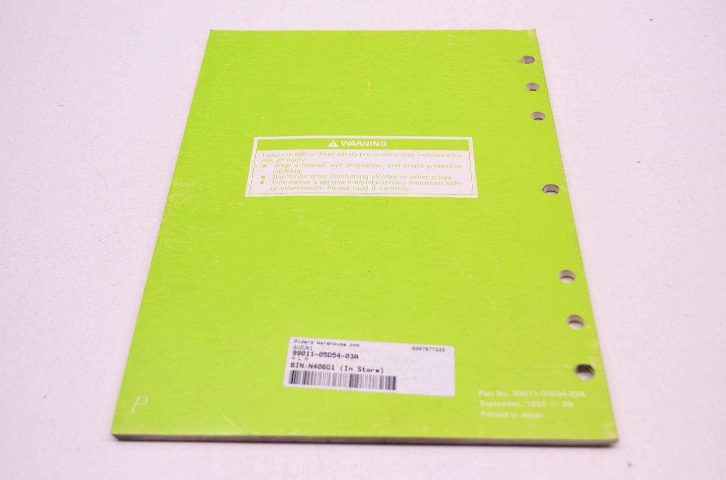 OEM Suzuki 99011-05D54-03A RMX250 Owner's Service Manual