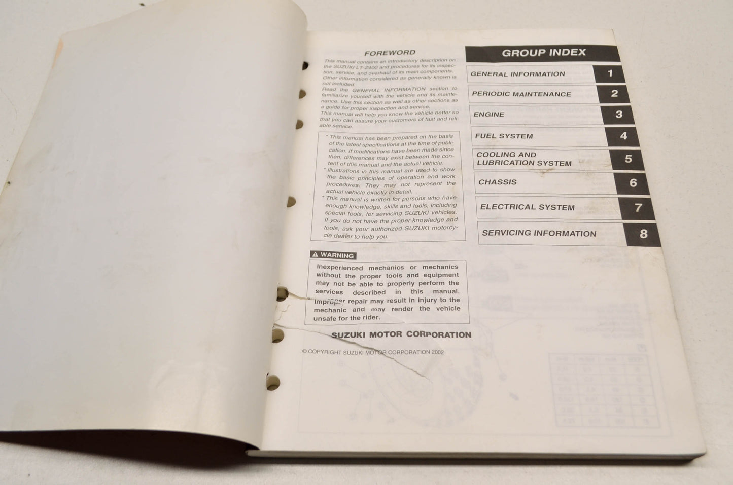 OEM Suzuki 99500-43060-01E Service Manual LT-Z400 200