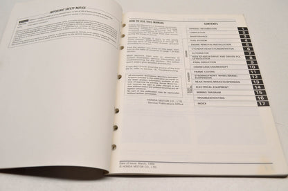 OEM Honda 61GS600, 26008803 88 SB50 SB50P Service Manual 88 SB50 ELITE50ES, SB50P ELITE50E