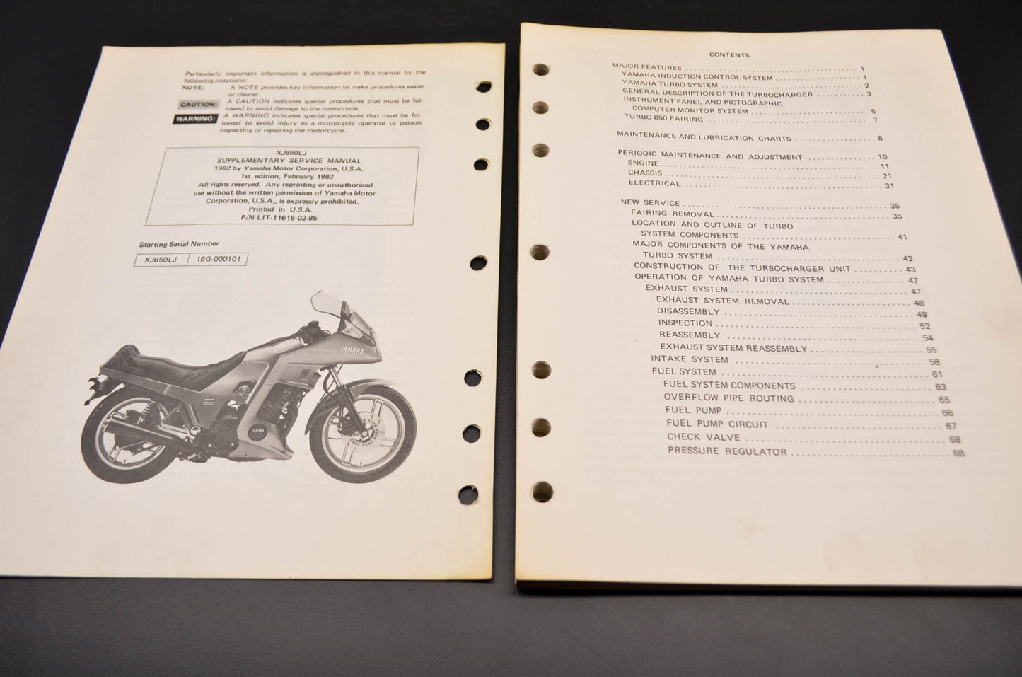 OEM Yamaha XJ650LJ Supplementary Service Manual