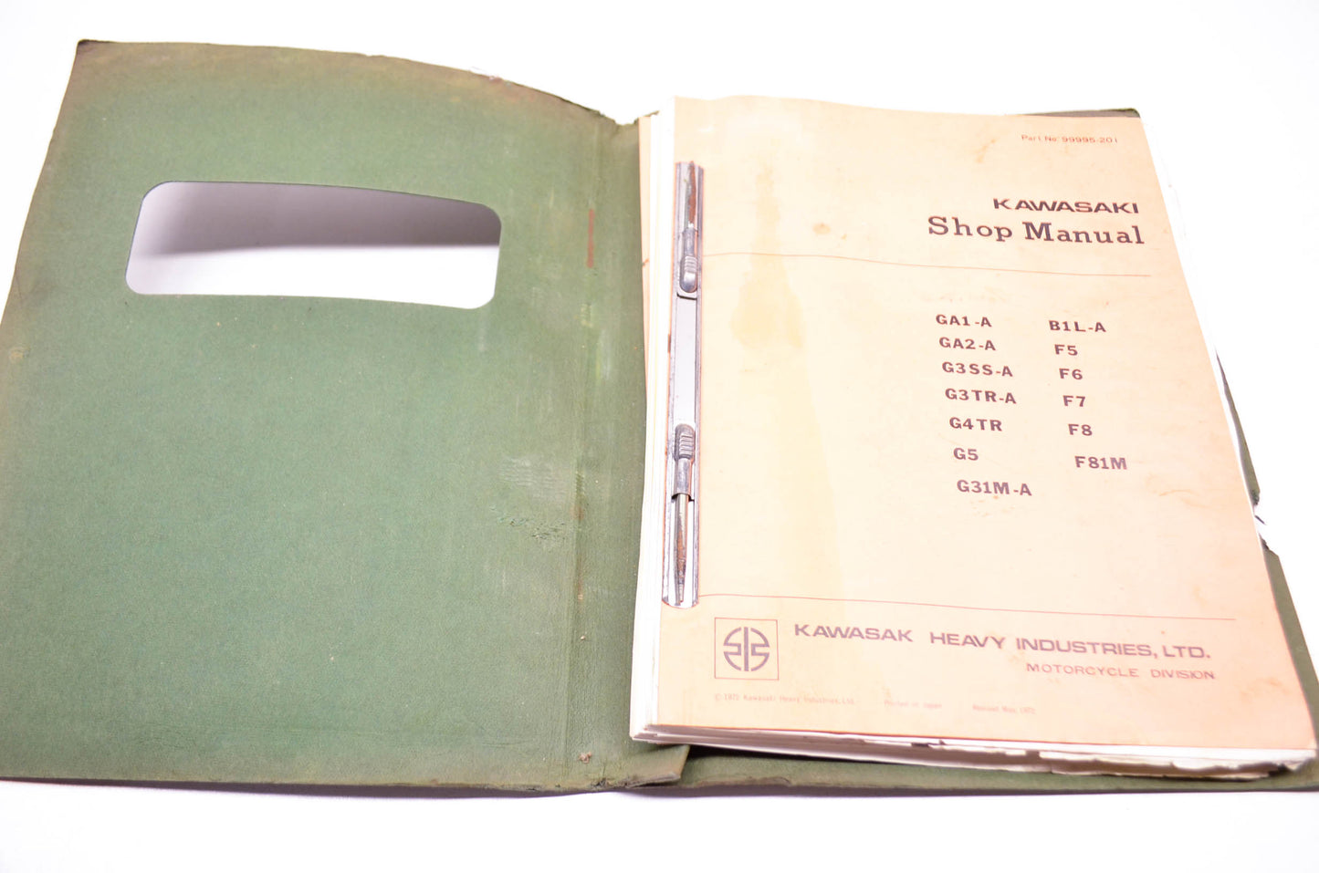OEM Kawasaki 99995-201 GA1-A GA2-A G3SS-A G3TR-A G4TR G5 G31M-A Shop Manual