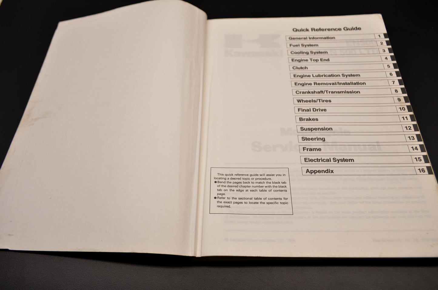 OEM Kawasaki 99924-1194-01 Service Manual EN500-C