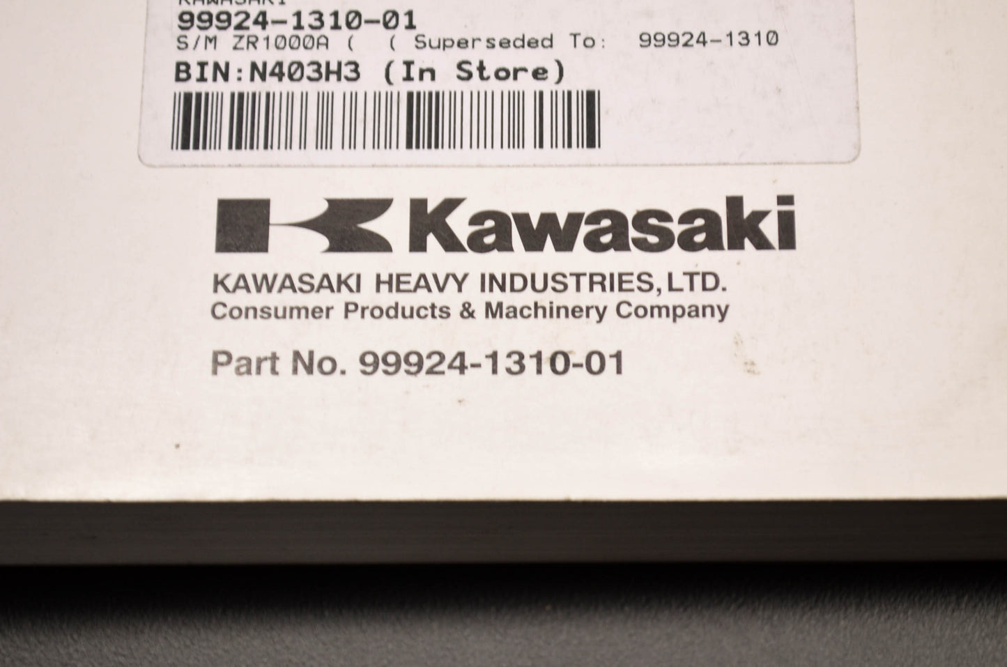 OEM Kawasaki 99924-1310-01 Service Manual ZR1000A
