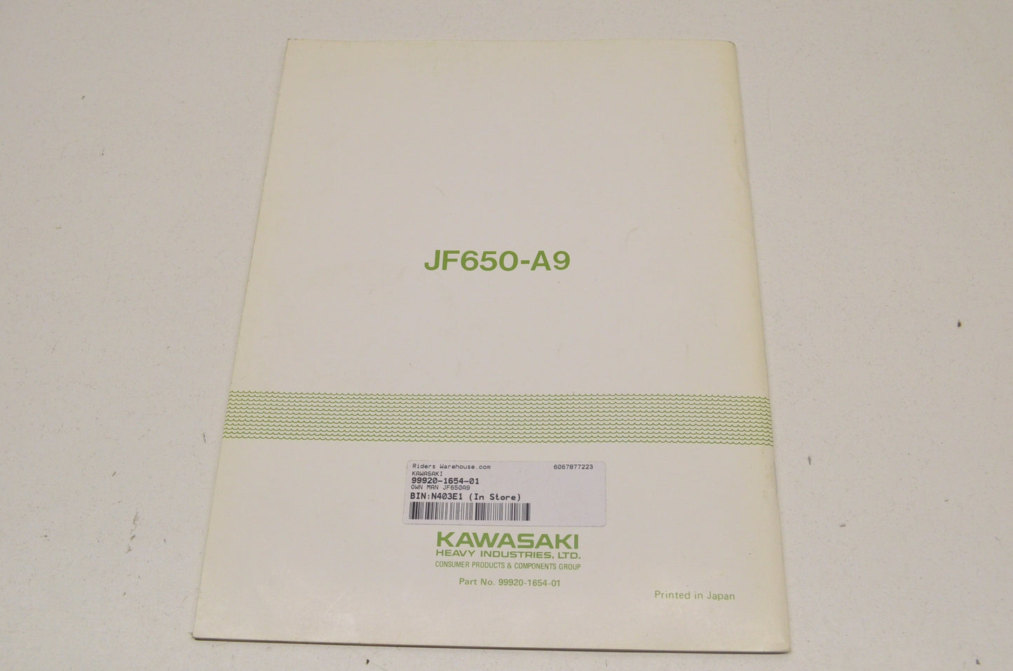 OEM Kawasaki 99920-1654-01 Owner's Manual JF650A9