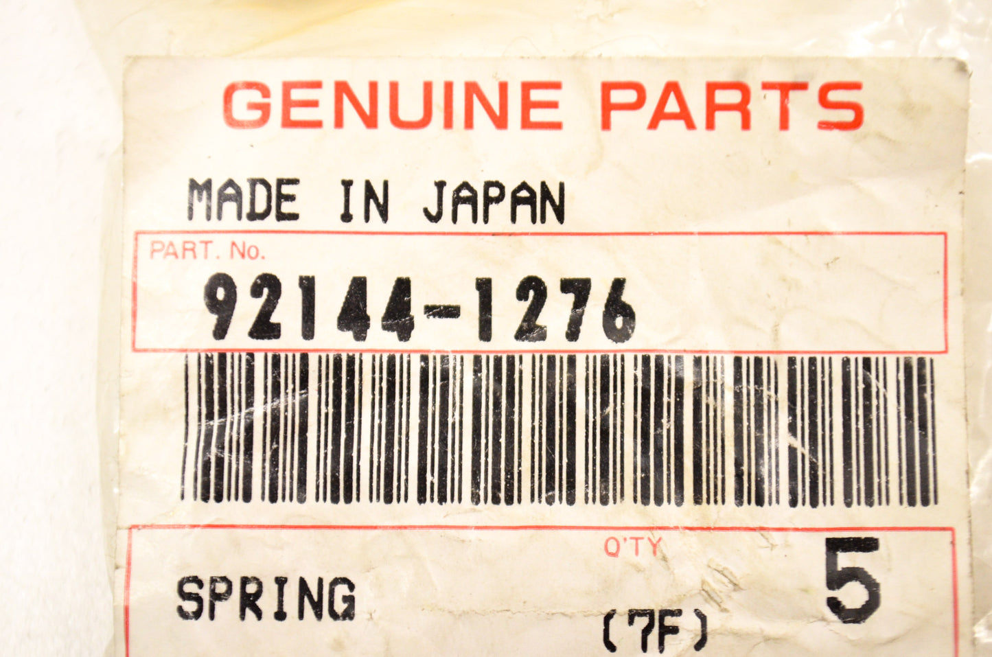 OEM Kawasaki 92144-1276 Spring NOS