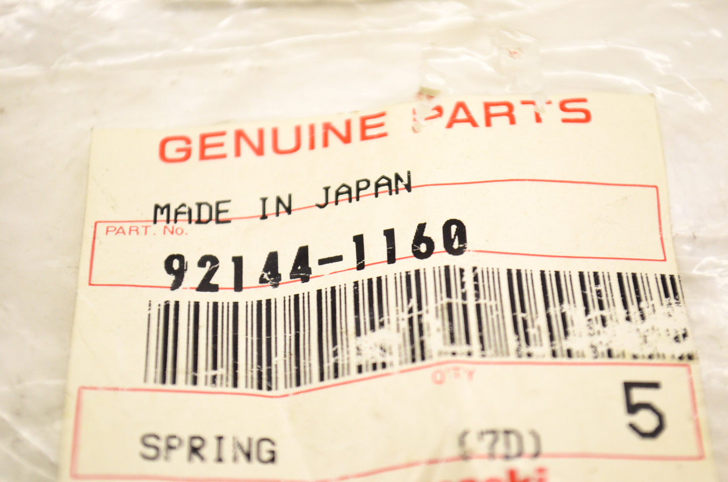 OEM Kawasaki 92144-1160 Spring NOS