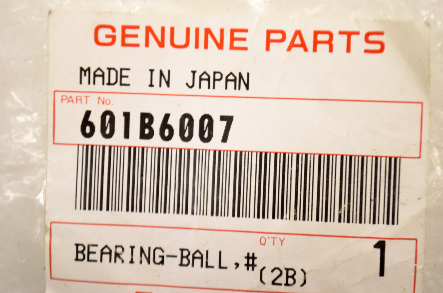 New OEM Kawasaki 601B6007 Ball Bearing NOS