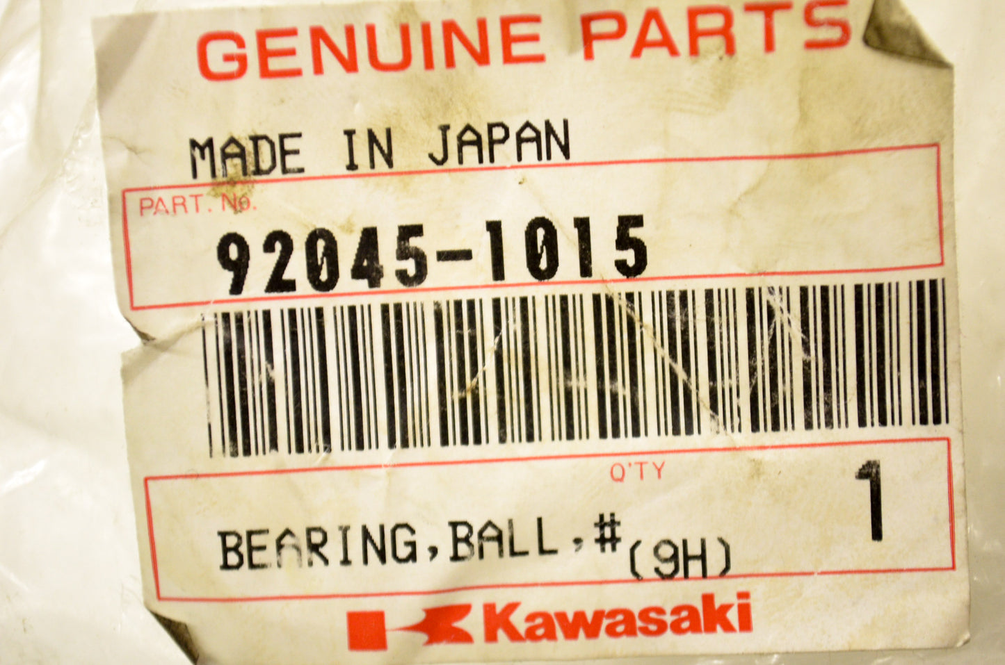 OEM Kawasaki 92045-1015 Ball Bearing #6009 NOS