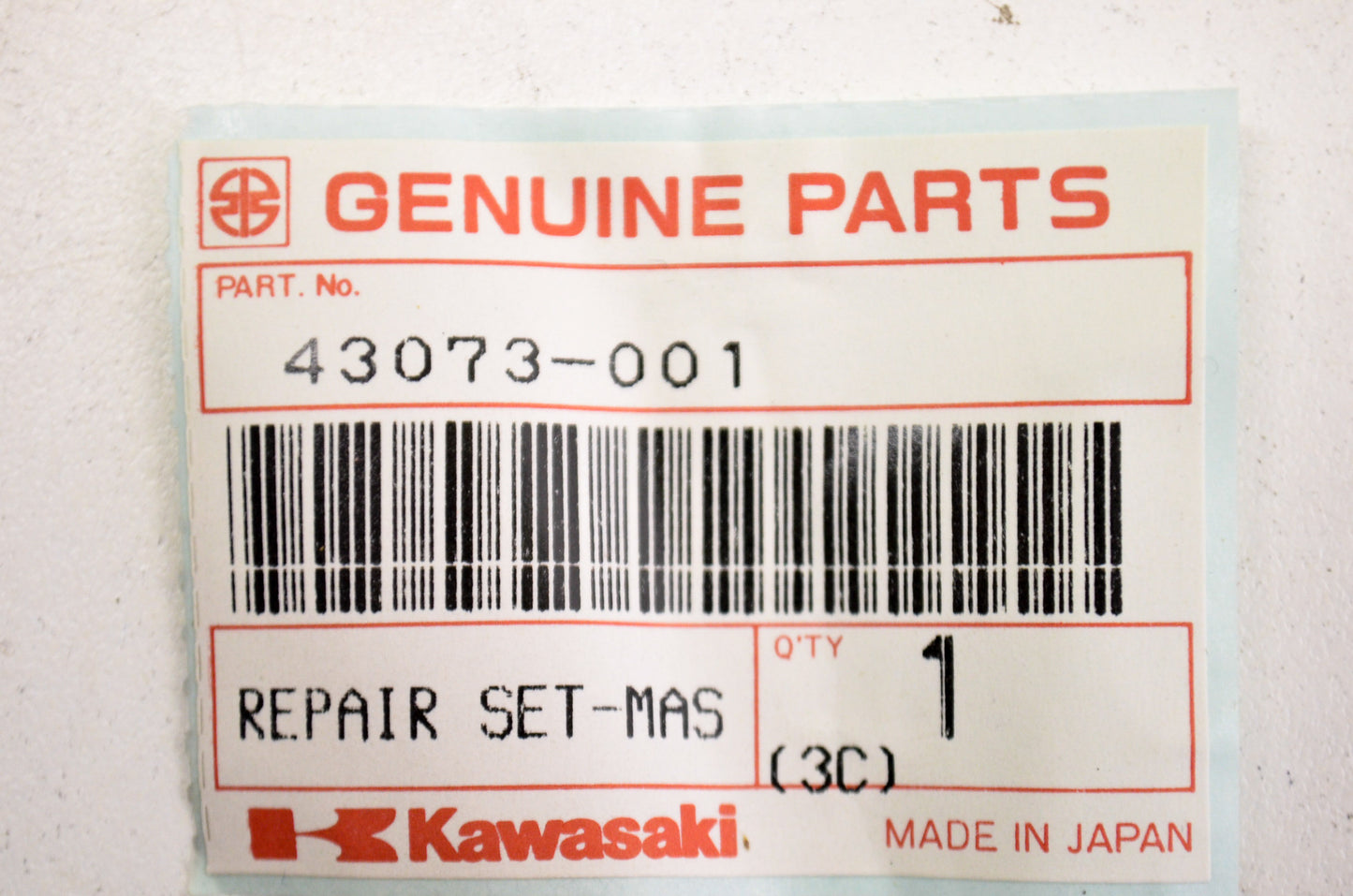 OEM Kawasaki 43073-001 Master Cylinder Repair Set NOS