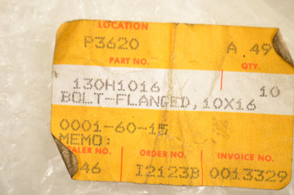 OEM Kawasaki 130H1016 Flanged Bolt 10X16 Qty 2 NOS