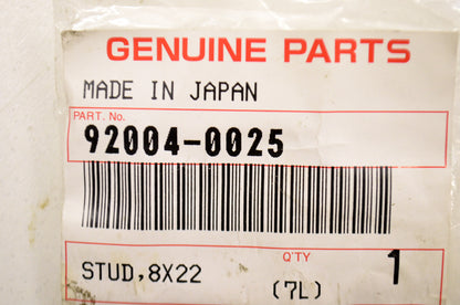 OEM Kawasaki 92004-0025 Stud 8X22 NOS
