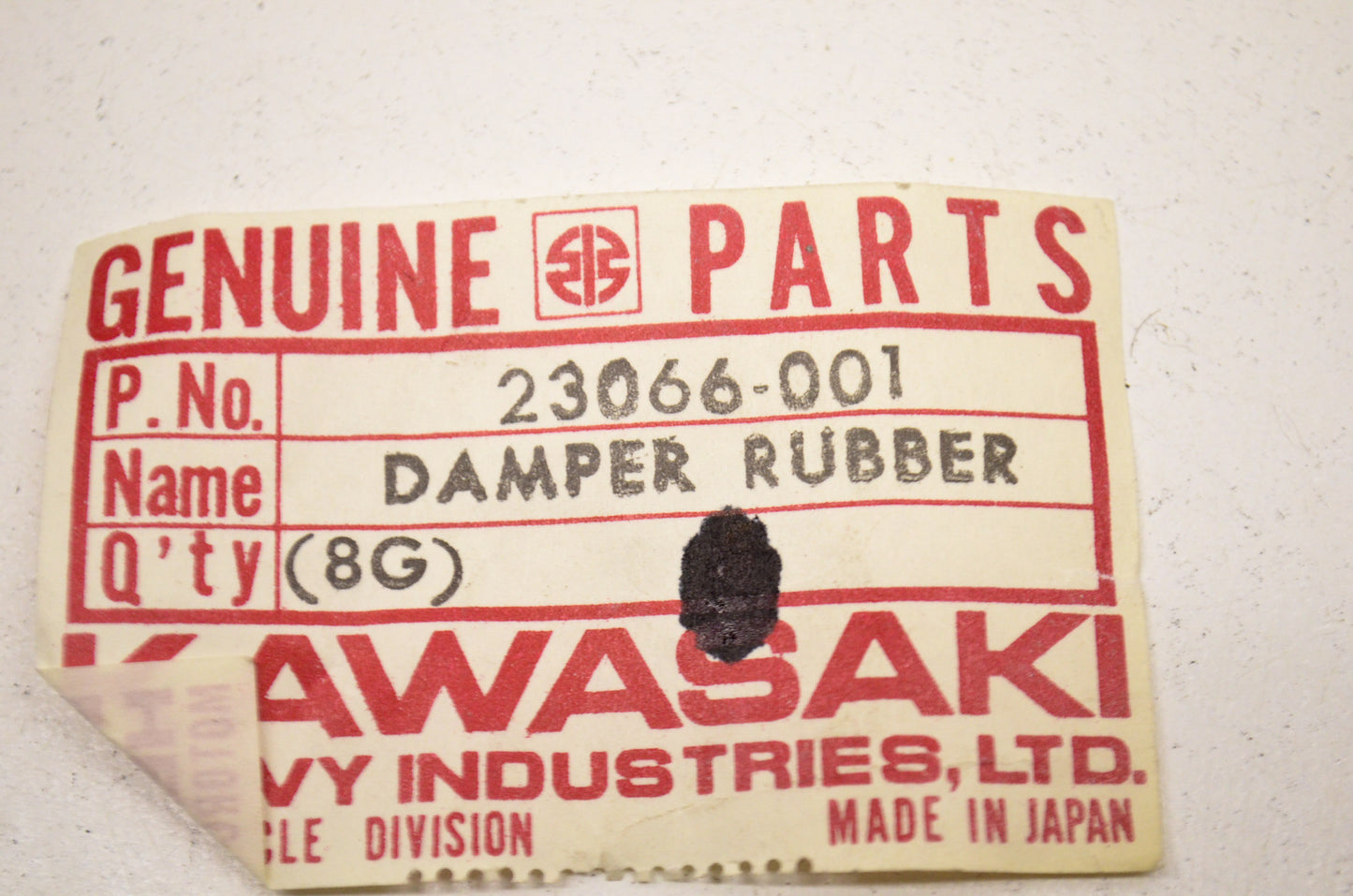 OEM Kawasaki 23066-001 Rubber Damper A NOS