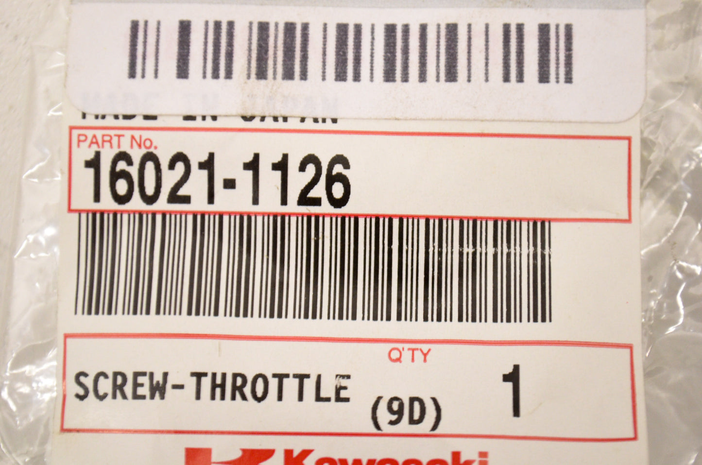 OEM Kawasaki 16021-1126 Throttle Stop Screw NOS