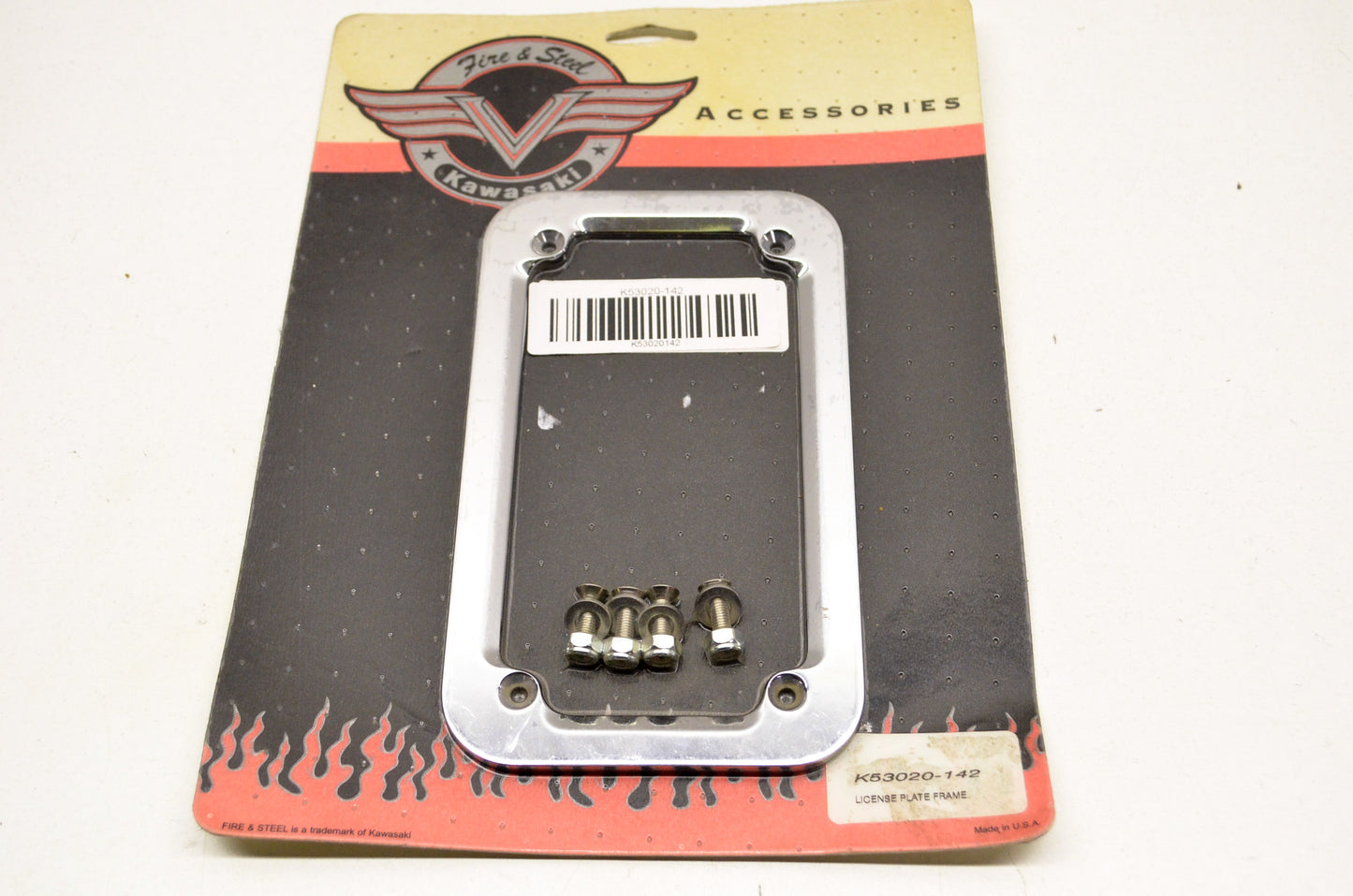 New OEM Kawasaki K53020-142 License Plate Frame NOS