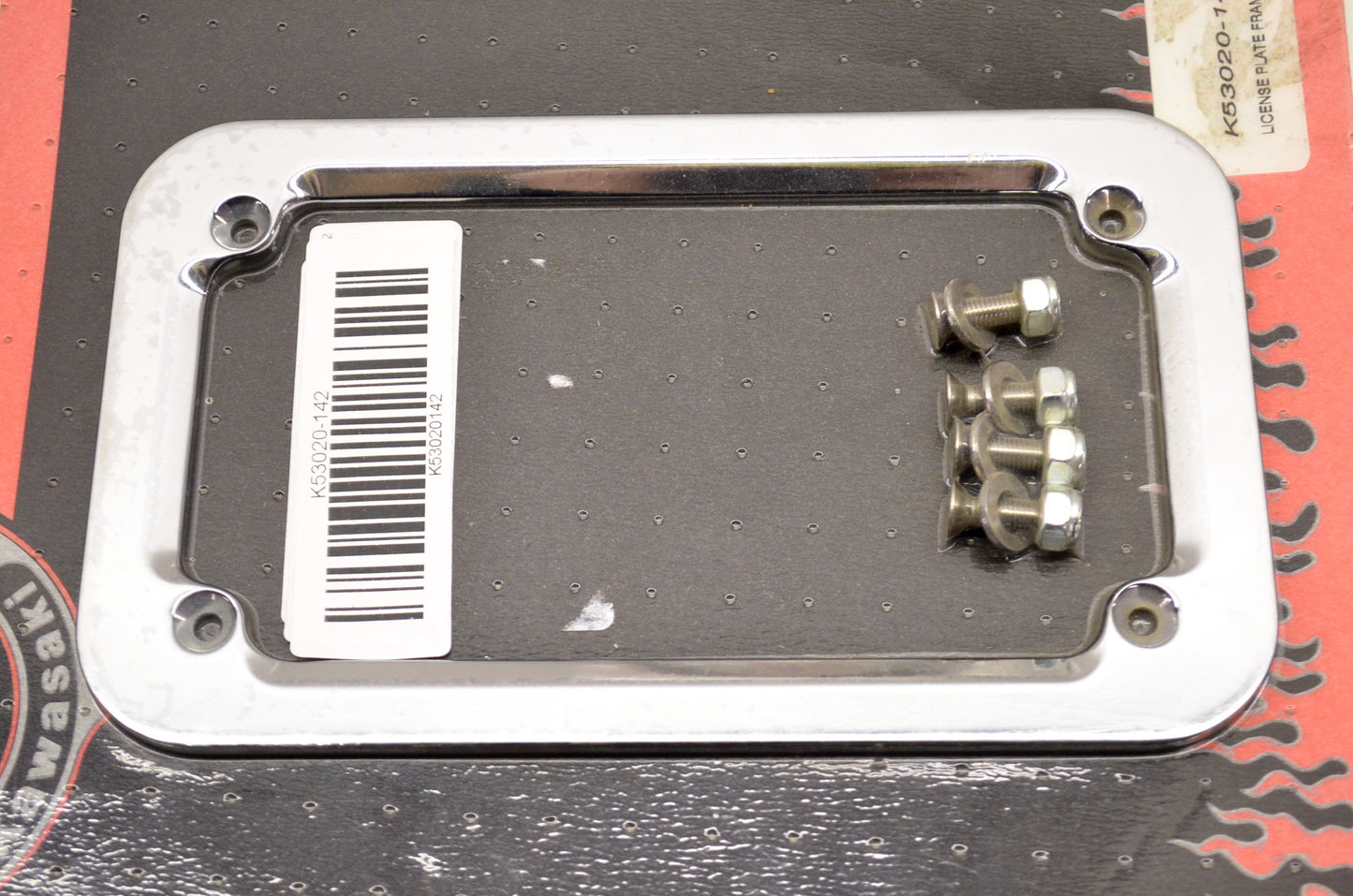 New OEM Kawasaki K53020-142 License Plate Frame NOS
