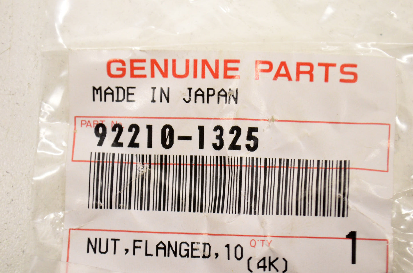 OEM Kawasaki 92210-1325 Flanged Nut 10mm Qty 4 NOS
