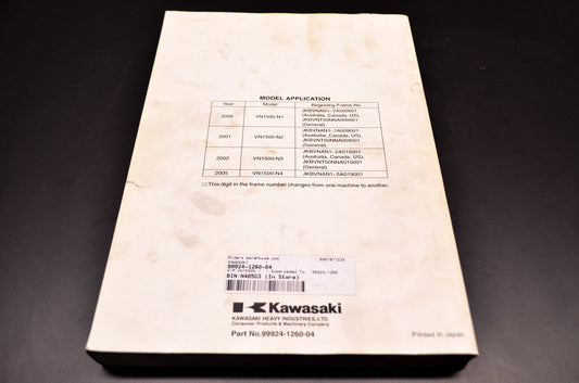 OEM Kawasaki 99924-1260-04 Service Manual VN1500N/T