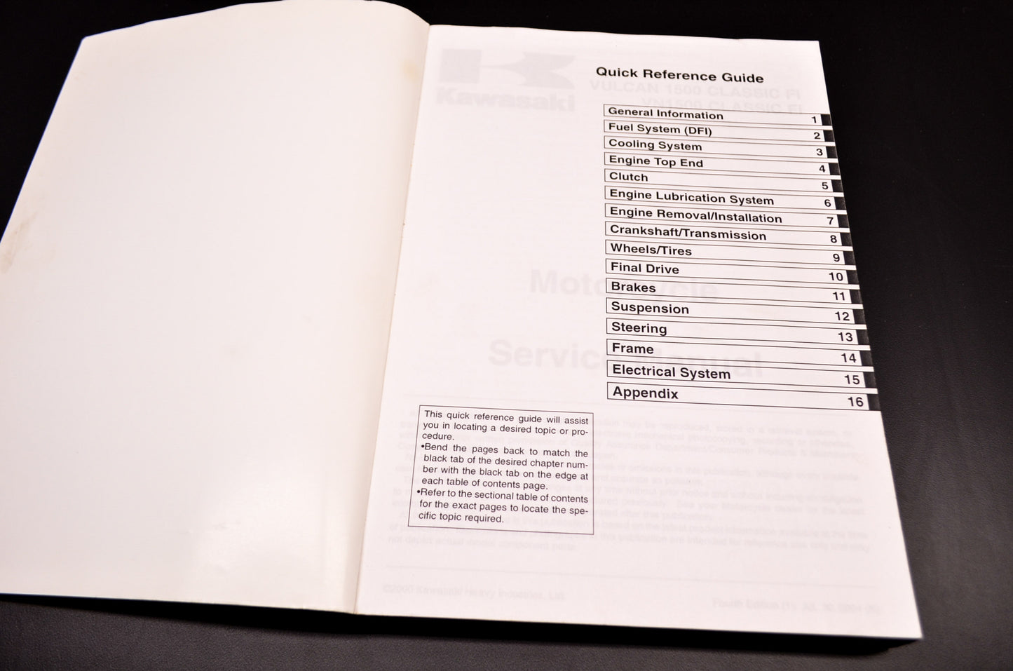 OEM Kawasaki 99924-1260-04 Service Manual VN1500N/T