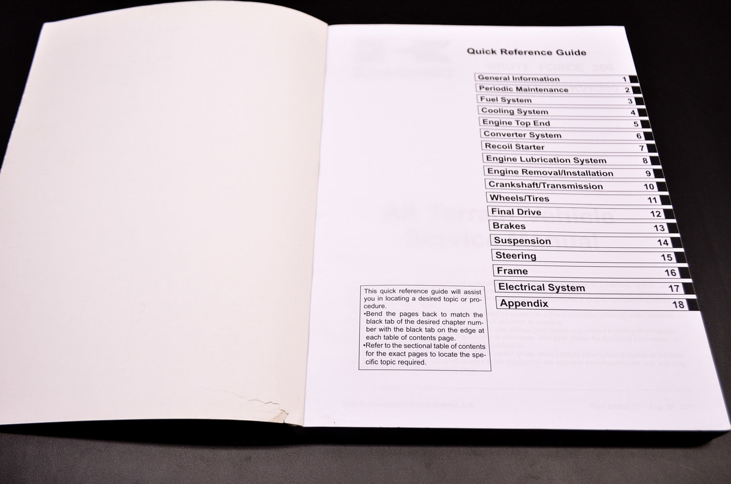 OEM Kawasaki 99924-1455-31 Service Manual KVF300C