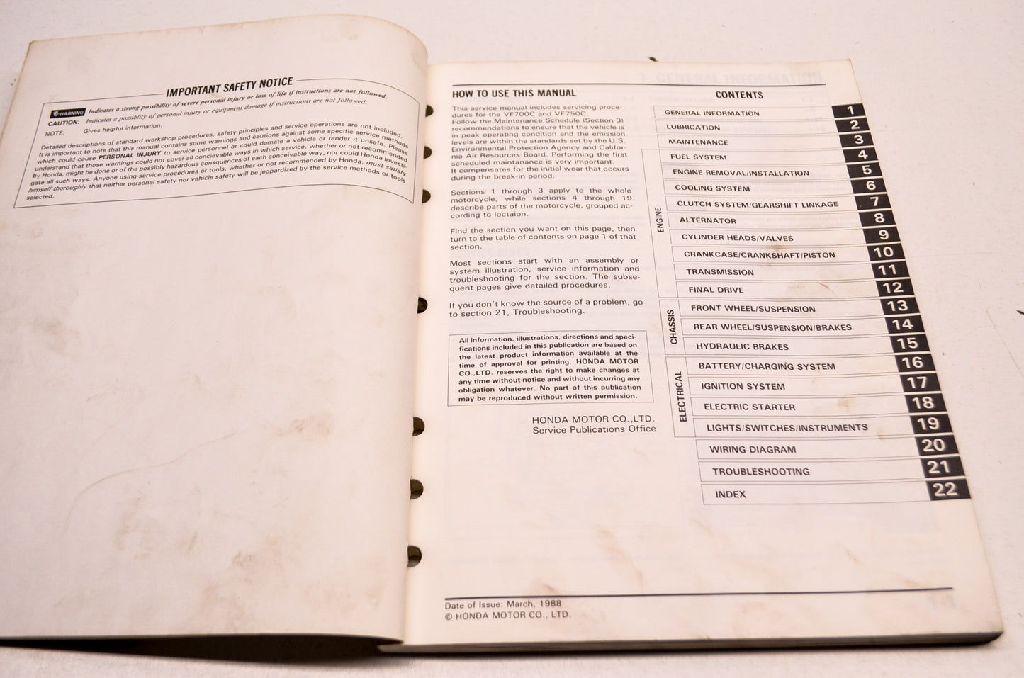 Honda VF700C VF750C Magna Service Manual