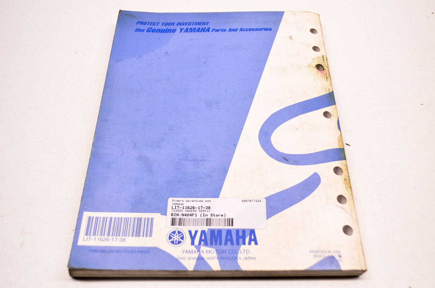 OEM Yamaha LIT-11626-17-38 Owner's Service Manual YZ250S