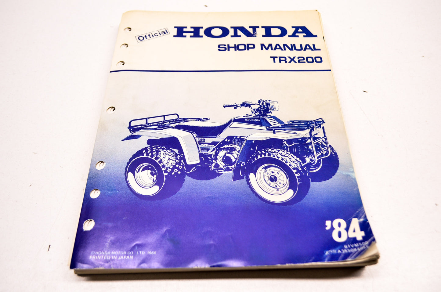 OEM Honda 61VM500 Service Manual TRX200 84