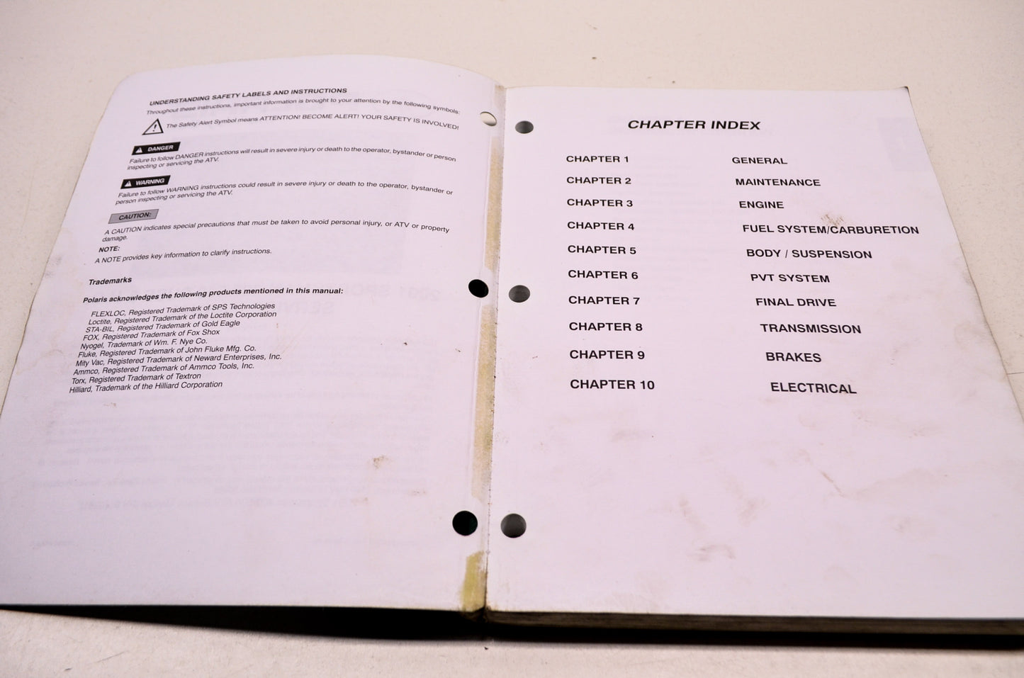Polaris 2001 Sportsman 400/500 Duse H.O. Service Manual